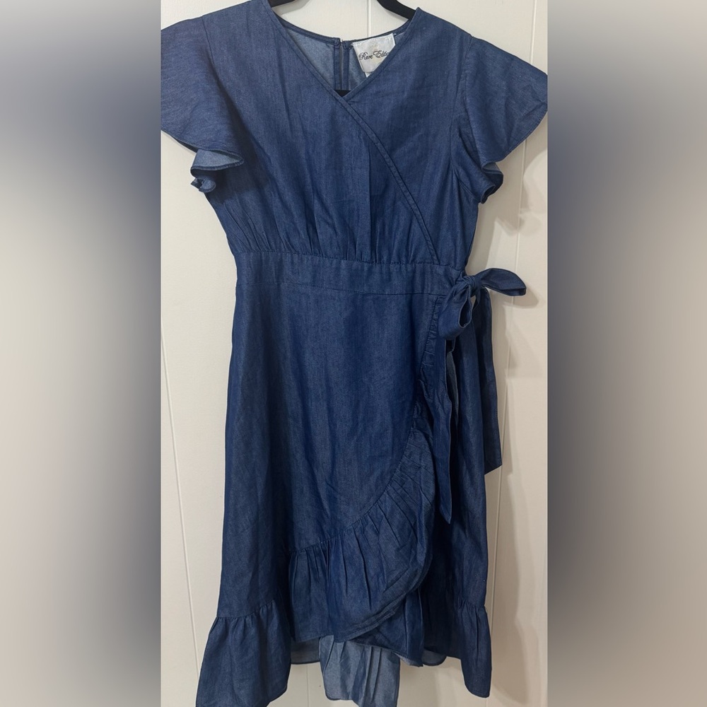 Rare Editions Navy Asymmetrical Dress